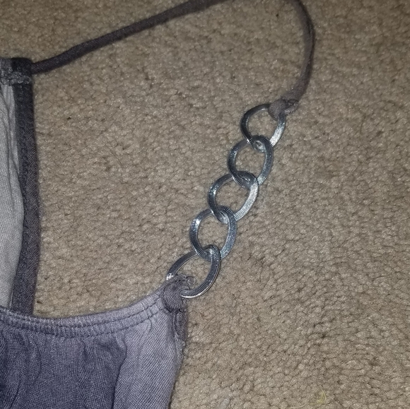 ROSEGERANIUM Retro Punk Rock Gray hi/lo Tank Top - Picture 2 of 2